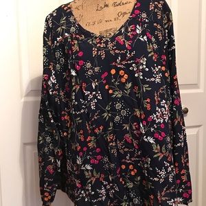 Navy blue and floral top